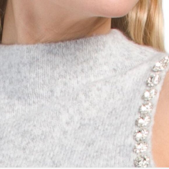 NWT Anthropologie House of Harlow 1960 Sleeveless Sweater with Rhinestones - Picture 6 of 9